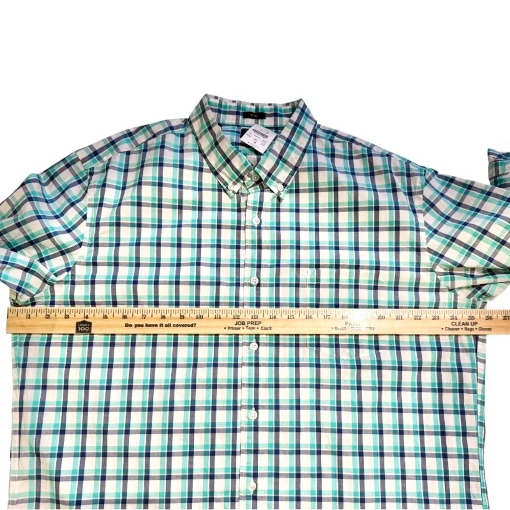 J. Crew Slim Flex Washed Plaid Button Shirt